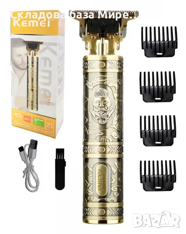  Професионален тример Kemei, С барбар USB-презареждаща батерия , снимка 2 - Други инструменти - 48034633