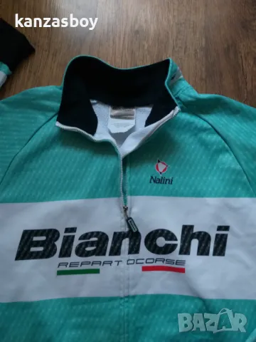 bianchi team celeste carbon windproof jacket - мъжко вело яке Л, снимка 7 - Якета - 48396499