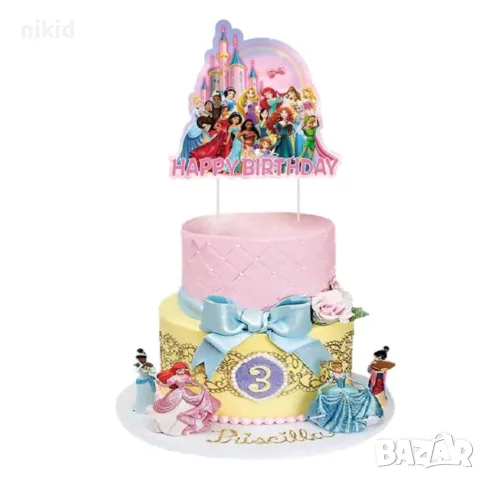 24 бр Принцеси Дисни къси картонени топери топер за торта мъфини, снимка 2 - Други - 50158054