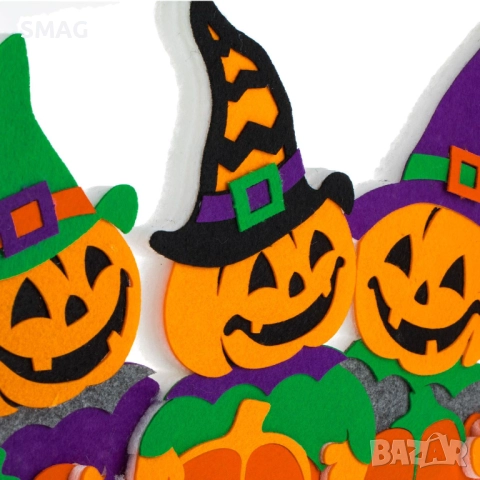 Halloween / Хелоуин декоративен комплект – 3 тикви от фоам „Boo“_1242582, снимка 3 - Декорация за дома - 52024764