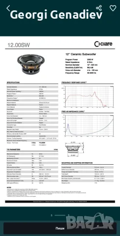 Ciare SW12.00 два броя, снимка 2 - Тонколони - 56454054