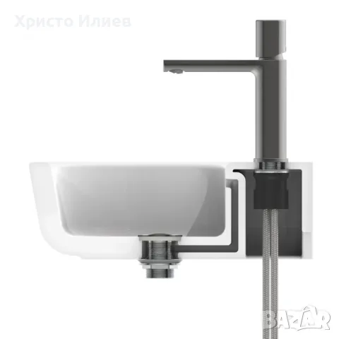 Смесител за мивка със сифон Дизайнерски Луксозен внос от Германия цвят Графит, снимка 7 - Смесители - 49271203