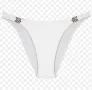 Бяло дамско долнище на бански Plain Bikini Bottom, снимка 3