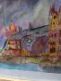 Tower Bridge – оригинална акварелна картина с рамка и паспарту, снимка 4