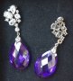 Сребърни обеци с пурпурни Аметисти / проба 925 и житен клас, снимка 3
