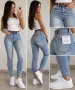 Дамски еластични дънки с колан – XS до XL, снимка 1