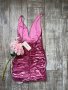 Нова клубна рокля с етикета House London  метален металически ефект в златисто лилав цвят бляскава , снимка 16