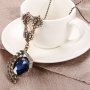 Винтидж колие с син цирконий, снимка 3