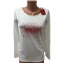 Дамска Нова блуза GUESS размер M бяло и червено, снимка 1