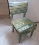 Старо детско дървено столче, стол, столче, рибарско, дървено, стари столове, снимка 2