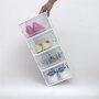 Кутия за съхранение на обувки с врата, Пластмасова, Прозрачна/ бяла, 35x25x19,2 см, снимка 1 - Кутии за съхранение - 40874702