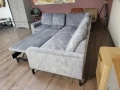 ПРОМОЦИЯ!!! Сив ъглов диван от плат с функция сън MM-ZE1126, снимка 2