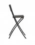 Сгъваеми бар столове, 2 бр, HDPE и стомана, кафяви, ратанов вид, снимка 4