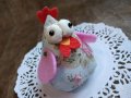 Нежна сладка текстилна кокошка Ръчна Изработка  Пиле Малък Великденски Подарък Декорация , снимка 6