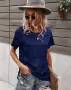 Дамска тениска с къс ръкав и кръгло деколте, 5цвята , снимка 3