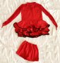 Червена рокля със черен кант за танци или повод, снимка 1 - Детски рокли и поли - 38349736