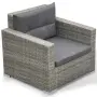 vidaXL Градински комплект с възглавници, 6 части, сив полиратан, снимка 6