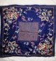 Тъмно син шал с цветя 80/75, снимка 3