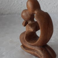 любов целувка дървена фигура статуетка дърворезба, снимка 5 - Статуетки - 37053453