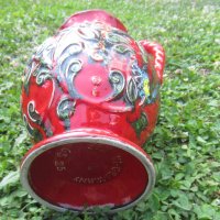 Красива германска ваза или кана, червена със синьо, снимка 9 - Вази - 31802281