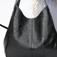 Дамска чанта в черно ,бордо  с три прегради, снимка 12 - Чанти - 41787237
