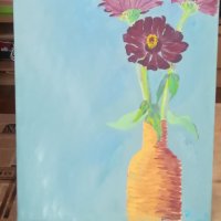 Цветя във ваза, снимка 1 - Картини - 38261631