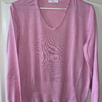 Бонбонено розова блуза с блестящи камъчета Swarovski , снимка 7 - Блузи с дълъг ръкав и пуловери - 35522330
