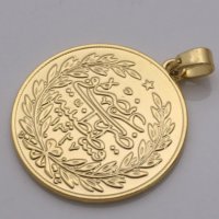 Позлатена огърлица с висулка - монета 100 Куруш, снимка 3 - Колиета, медальони, синджири - 35425303