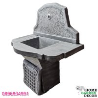 Чешма градинска мивка от бетон Артемида в сиво с бяло, снимка 3 - Градински мебели, декорация  - 40675989