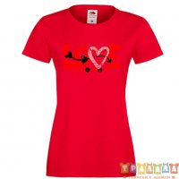 Дамска тениска Свети Валентин Love Grunge 1, снимка 4 - Тениски - 35547091