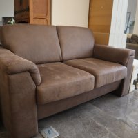 Двуместен кафяв диван, снимка 2 - Дивани и мека мебел - 42832504
