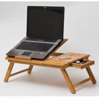 Бамбукова масичка за лаптоп с охладител - предлага се в три размера / стандартен, среден и голям /, снимка 2 - Лаптоп аксесоари - 35420934
