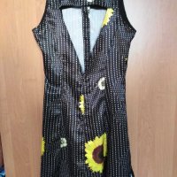 Сатенена рокля на слънчогледи с ефектен гръб, снимка 7 - Рокли - 29947007