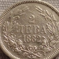 Сребърна монета 2 лева 1882г. Княжество България Александър първи за КОЛЕКЦИОНЕРИ 40843, снимка 2 - Нумизматика и бонистика - 42832308