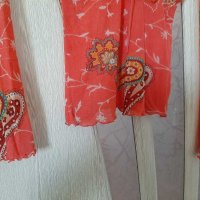 Красива цветна ефирна дамска блуза голямо деколте , снимка 3 - Ризи - 29850890