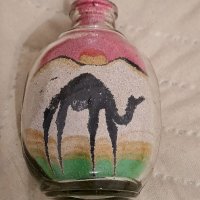 Арабско шишенце с ,,рисуван,, пясък, снимка 4 - Антикварни и старинни предмети - 38528573