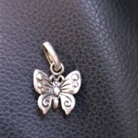 Сребърна висулка Пеперуда, снимка 2 - Колиета, медальони, синджири - 34472681