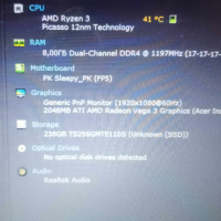 Acer aspire A315 Ryzen 3200U 8GBRam 256GB SSD NVMe, снимка 4 - Лаптопи за дома - 44920308