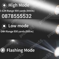 Акумулаторен Led Фенер DAT Model: AT-398 PRO T6 Мощен Прожектор, снимка 7 - Екипировка - 42299725
