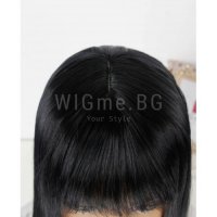 Дълга права черна перука с бретон Инес, снимка 7 - Аксесоари за коса - 34355133