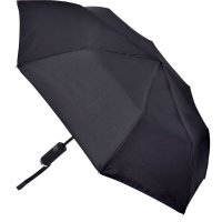 Автоматичен черен чадър за дъжд с гумирана дръжка 31,5 см, снимка 3 - Други - 42876844