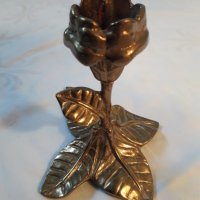 Бронзов свещник цвете, снимка 3 - Декорация за дома - 31355219