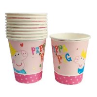 Пепа Пиг peppa pig pepa с корона 10 бр картонени чаши парти рожден ден, снимка 2 - Чаши - 22109443
