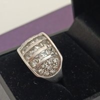 Красив сребърен маркиран пръстен обсипан с камъни #ДК ПРОДАДЕН, снимка 4 - Пръстени - 44321276