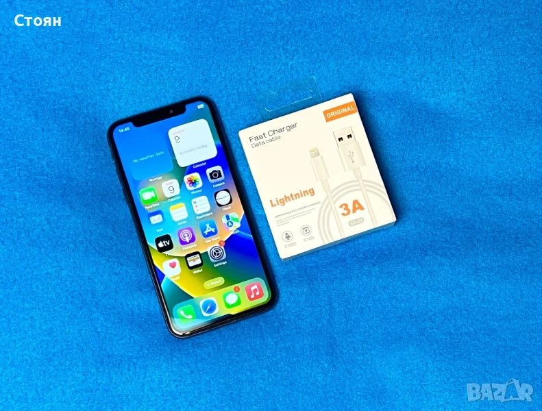  iPhone X 100% батерия SpaceGray 64gb Перфектен!, снимка 1