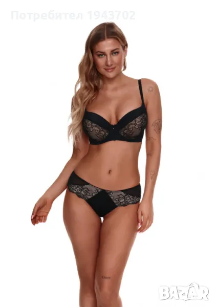 Дантелени бикини в черен и бежов цвят 2314, снимка 1