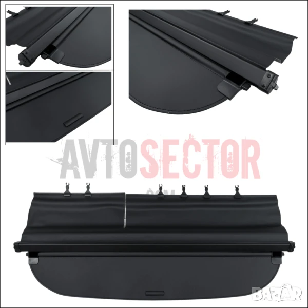 Щора за багажник Mitsubishi Pajero 2016–2019, черна, алуминий и PVC, снимка 1