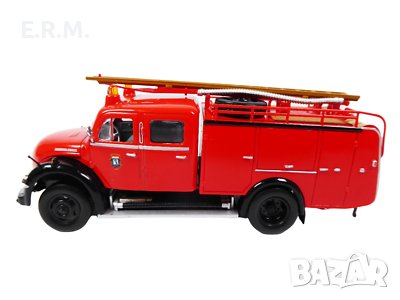 Метален ретро модел на Пожарна кола NOZ TLF 15 на Magirus-Deutz Mercur от 1954 г 1/43 много детайли , снимка 1