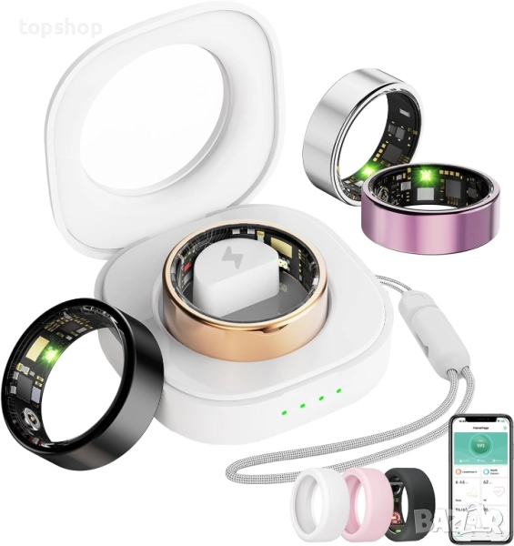 Нов проверен уъмен пръстен за жени и мъже, проследяващ здравето с пулс/кръвен кислород/кръвно ..., снимка 1