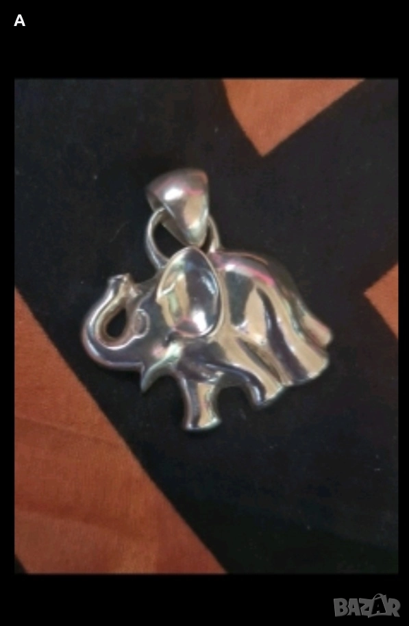 Сребърно масивно слонче 7,56гр., снимка 1